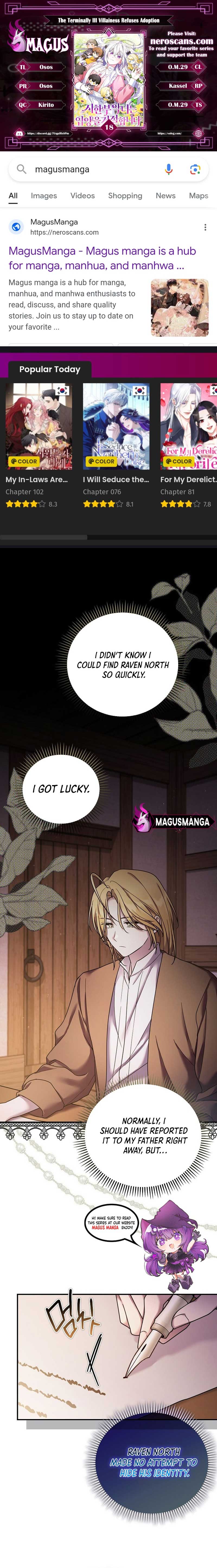 A Terminally Ill Villainess Refuses To Be Adopted Chapter 18 - Page 0