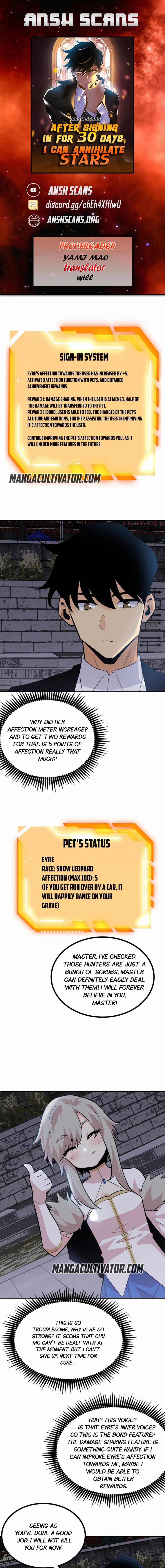 After Signing in for 30 Days, I Can Annihilate Stars Chapter 29 - Page 0