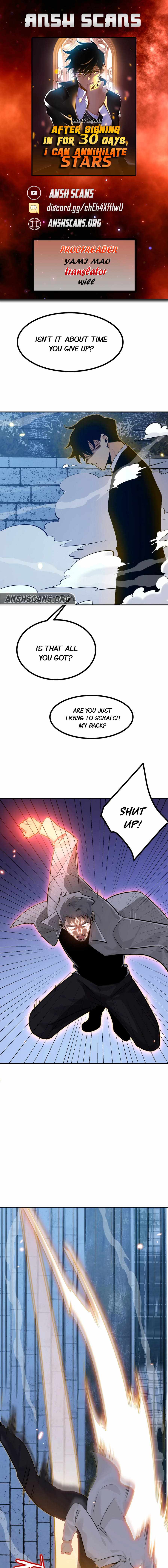 After Signing in for 30 Days, I Can Annihilate Stars Chapter 32 - Page 0