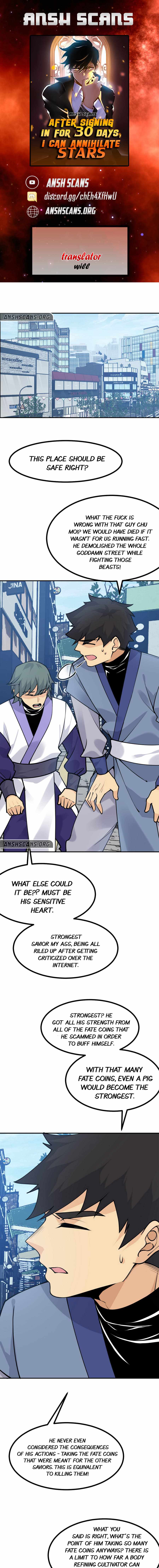 After Signing in for 30 Days, I Can Annihilate Stars Chapter 38 - Page 0
