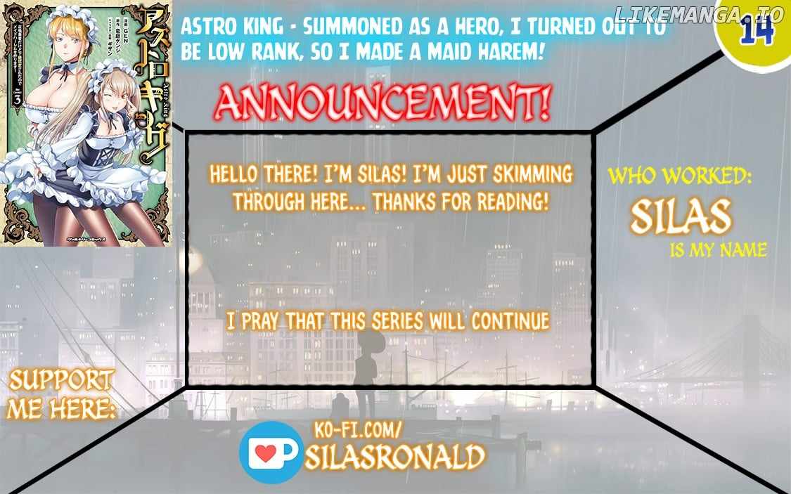 Astro King – Summoned as a Hero, I Turned Out to Be Low Rank, so I Made a Maid Harem! Chapter 14 - Page 1