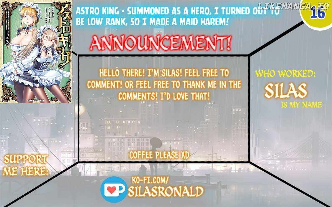 Astro King – Summoned as a Hero, I Turned Out to Be Low Rank, so I Made a Maid Harem! Chapter 16 - Page 1