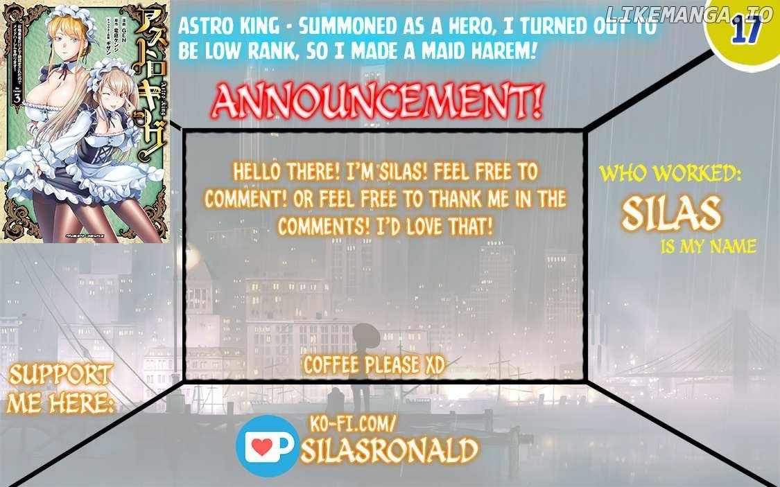 Astro King – Summoned as a Hero, I Turned Out to Be Low Rank, so I Made a Maid Harem! Chapter 17 - Page 1