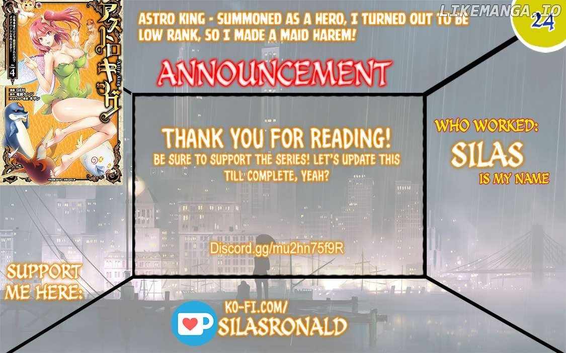 Astro King – Summoned as a Hero, I Turned Out to Be Low Rank, so I Made a Maid Harem! Chapter 24 - Page 1