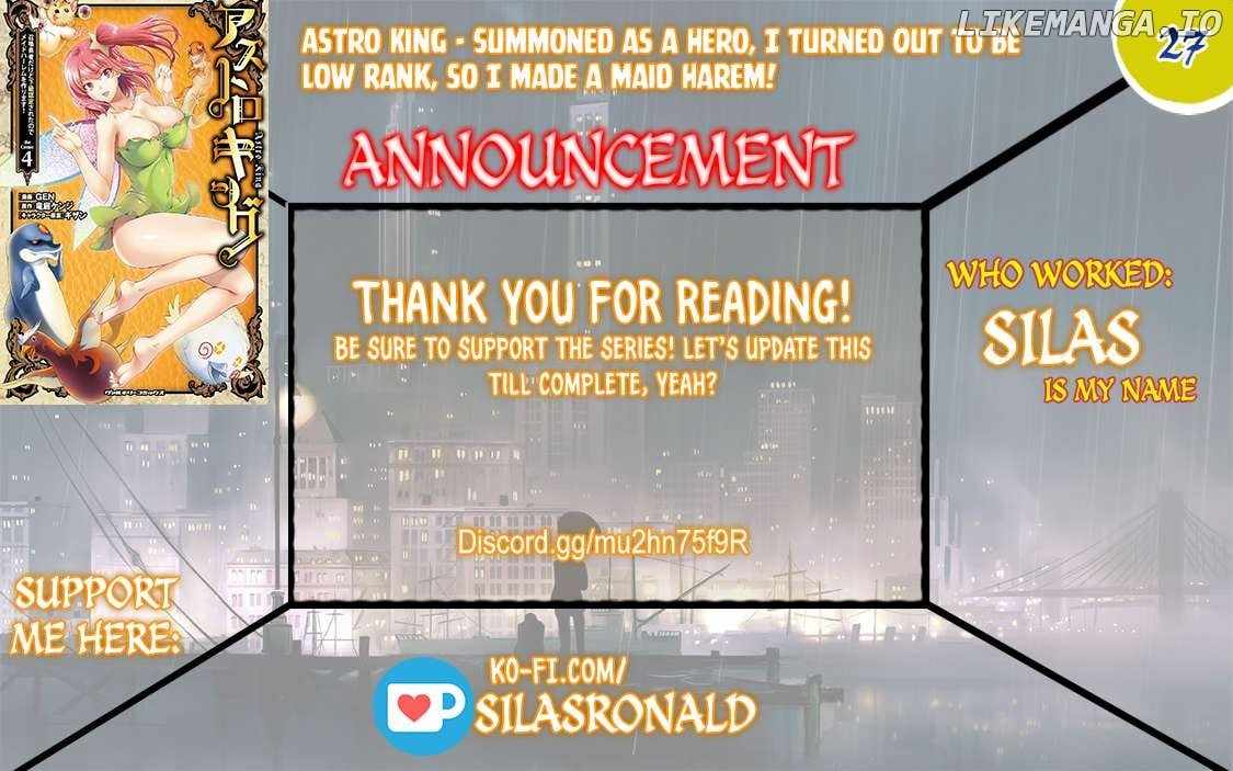 Astro King – Summoned as a Hero, I Turned Out to Be Low Rank, so I Made a Maid Harem! Chapter 27 - Page 1