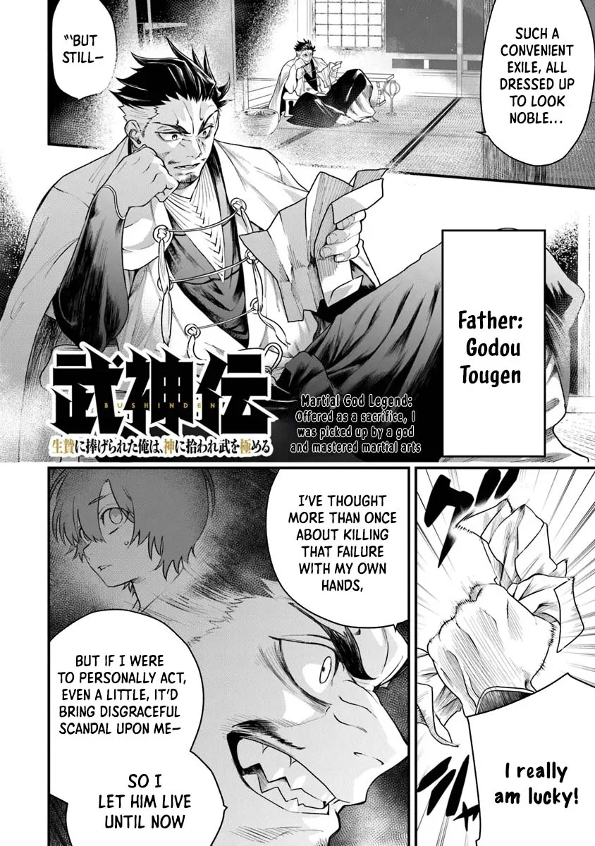 Bushinden: I was Offered as a Sacrifice, but was Picked up by a God and Became a Master of Martial Arts Chapter 2 - Page 2
