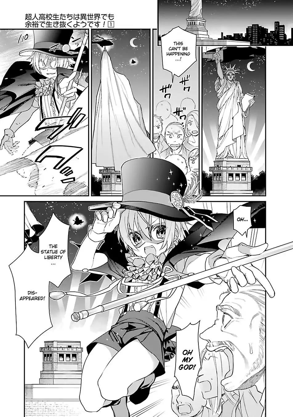 Choujin Koukousei-tachi wa Isekai demo Yoyuu de Ikinuku you desu! Chapter 1 - Page 7