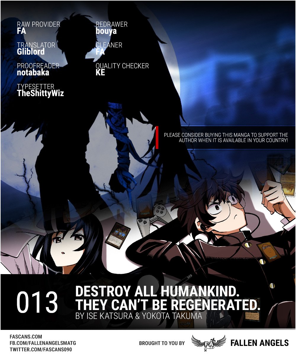 Destroy All of Humanity. It Can’t Be Regenerated Chapter 13 - Page 1