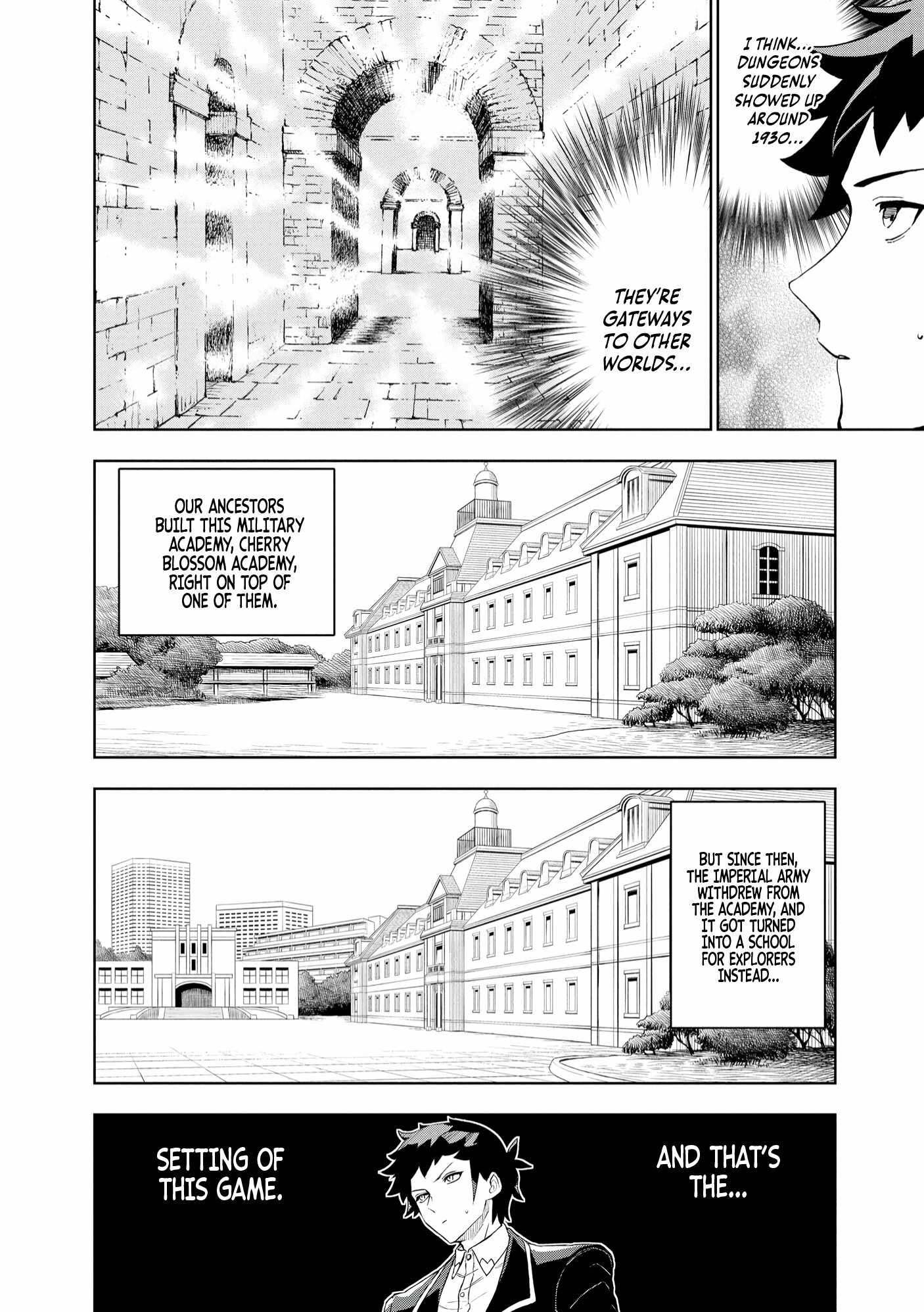 Dungeon Gakuen no Teihen ni Tensei Shita kedo, Naze ka Ore ni wa Kouryaku Hon ga Aru Chapter 1 - Page 9