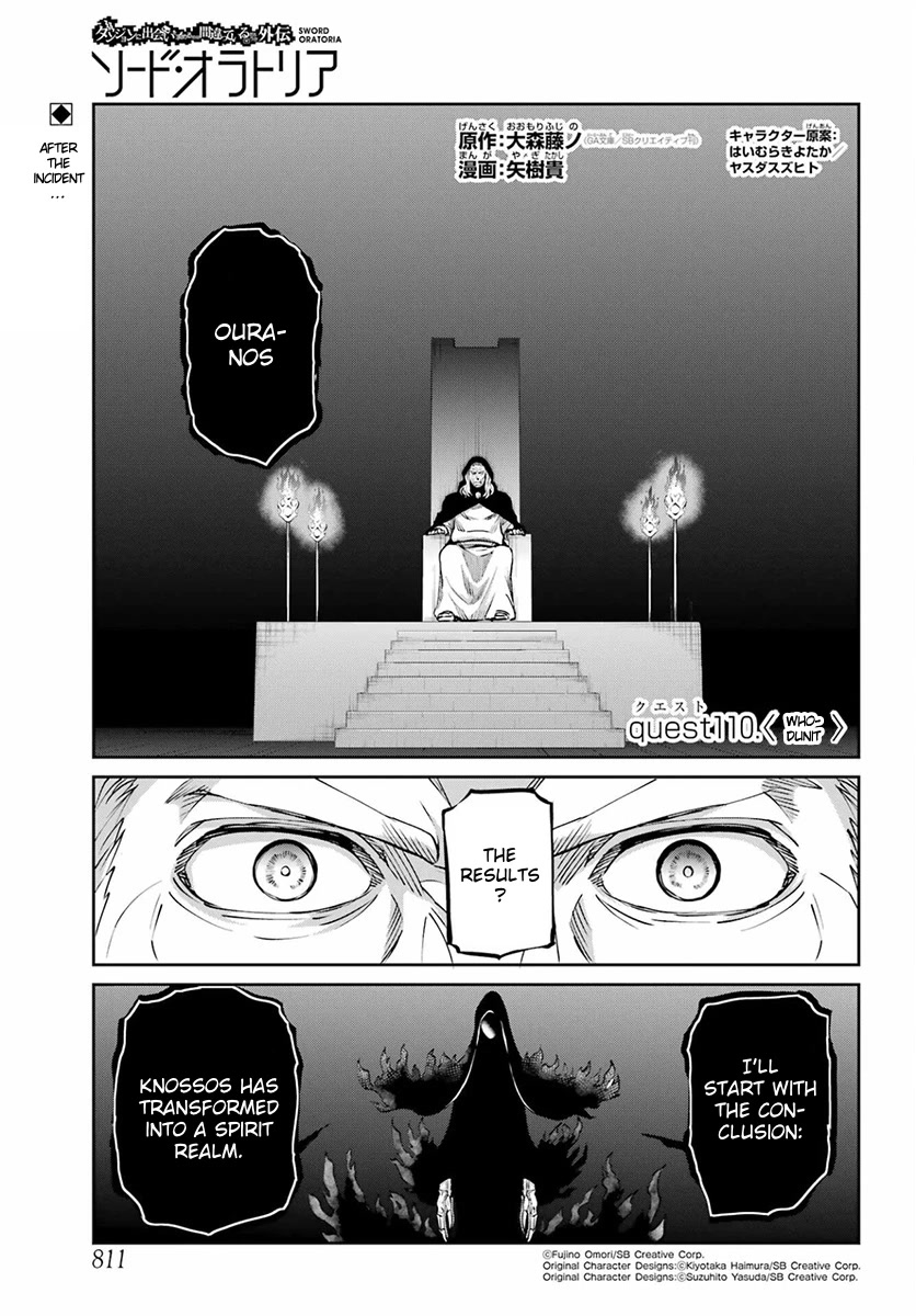 Dungeon ni Deai o Motomeru no wa Machigatte iru darou ka Gaiden – Sword Oratoria Chapter 110 - Page 1
