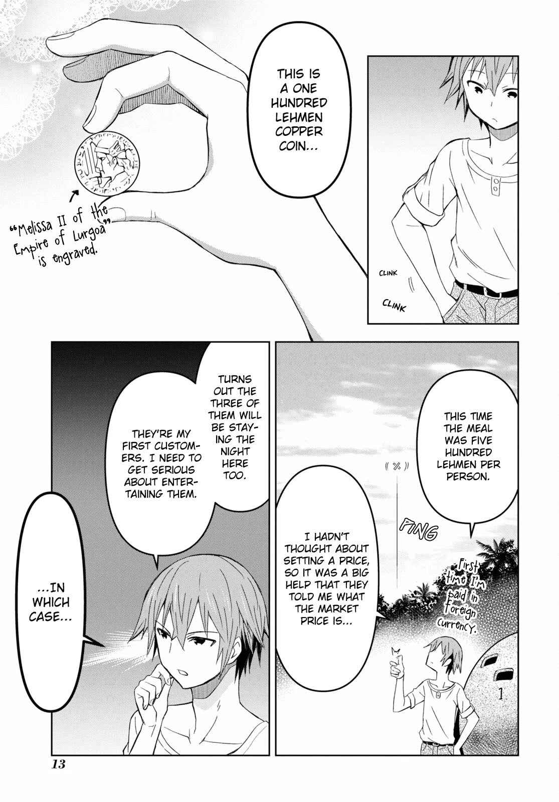 Dungeon Tou de Yadoya wo Yarou! Souzou Mahou wo Moratta Ore no Hosoude Hanjouki Chapter 13 - Page 13