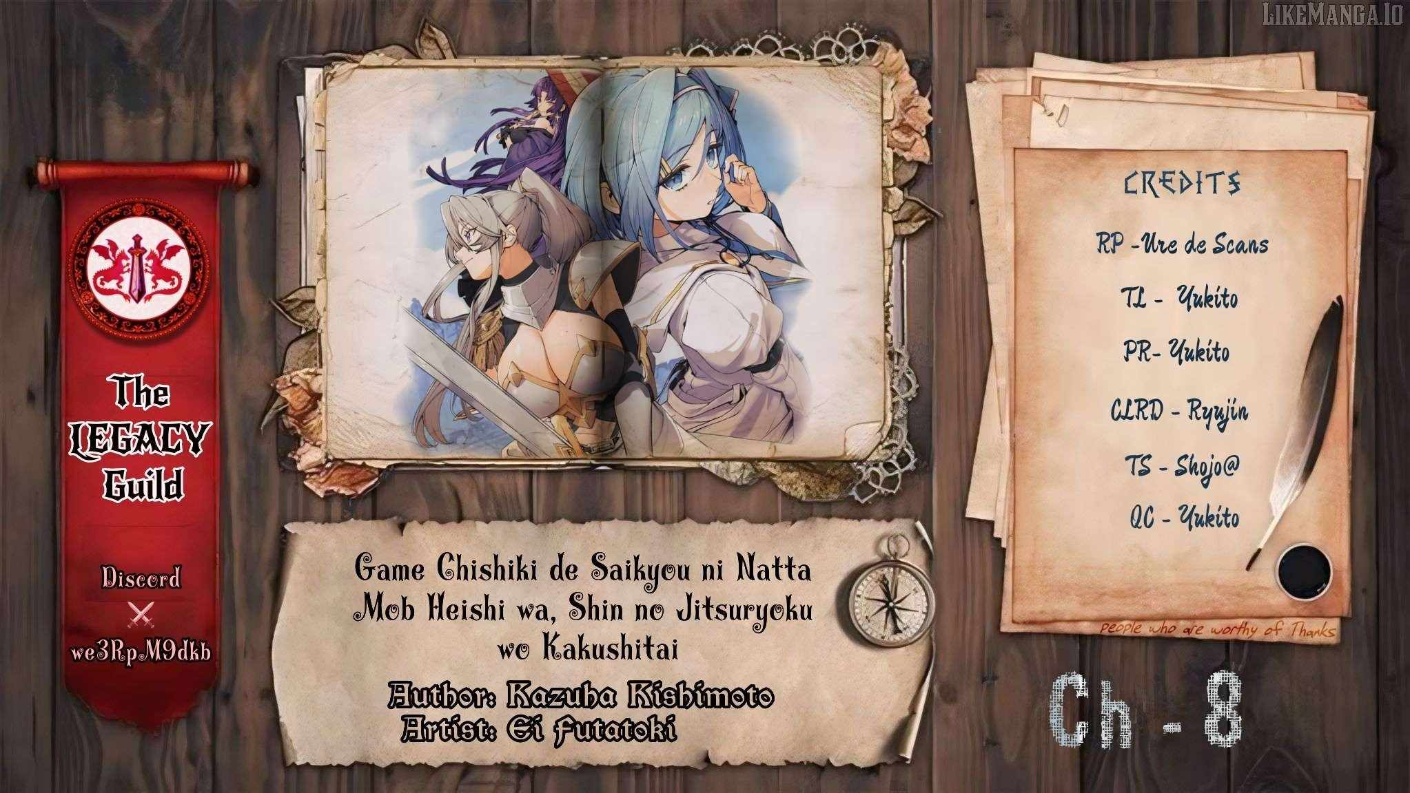 Game Chishiki de Saikyou ni Natta Mob Heishi wa, Shin no Jitsuryoku wo Kakushitai Chapter 8 - Page 1