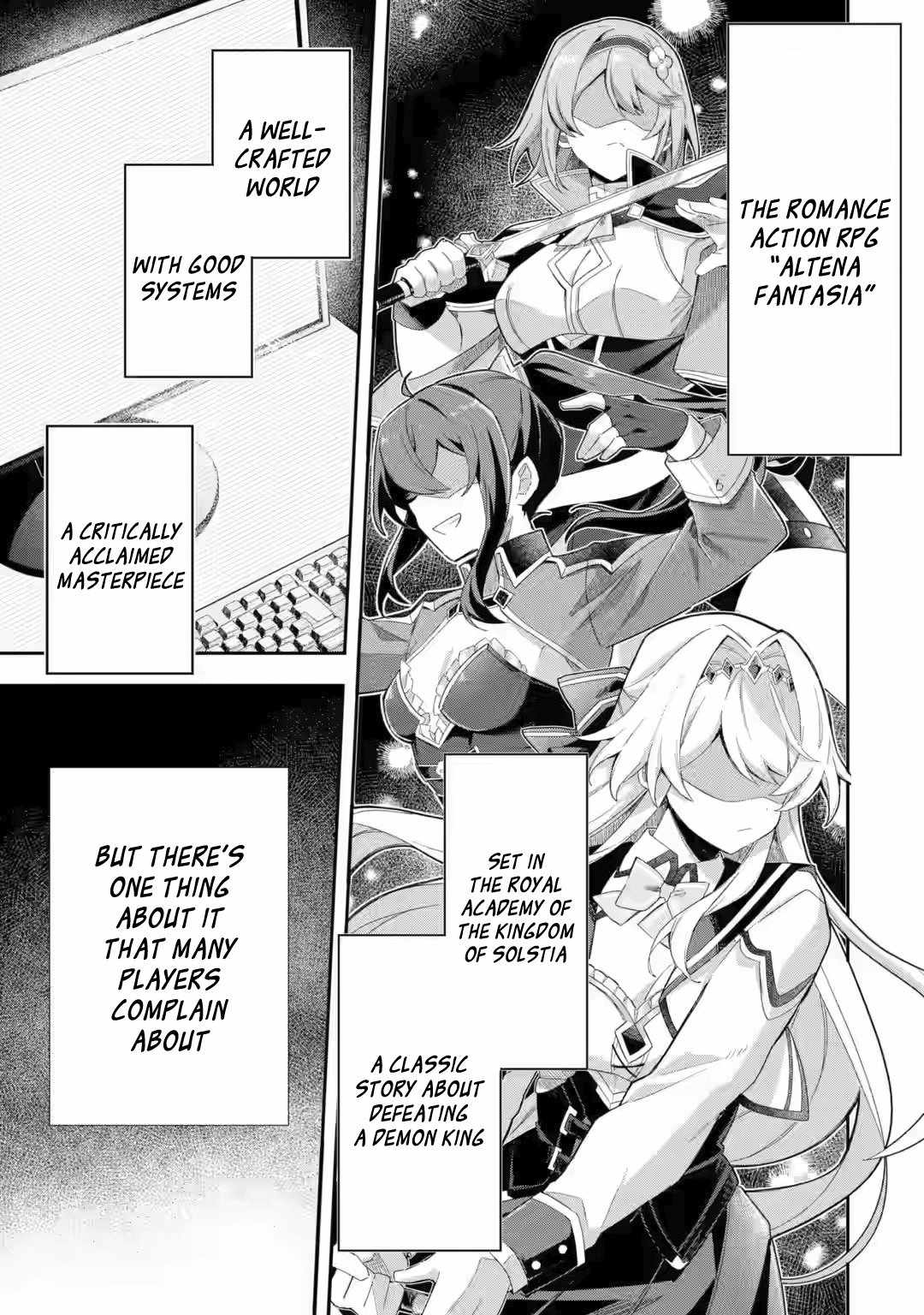 Game Sekai no mobu akuyaku ni tensei shita node Last bos wo mezashite mita Chapter 1.1 - Page 2