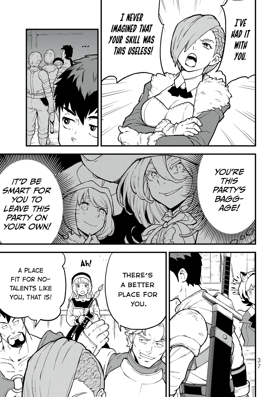 Hazure Skill Level Up no Sei de Party wo Tsuihou Sareta Shounen wa, Level wo Agete Butsuri de Naguru Chapter 1 - Page 37