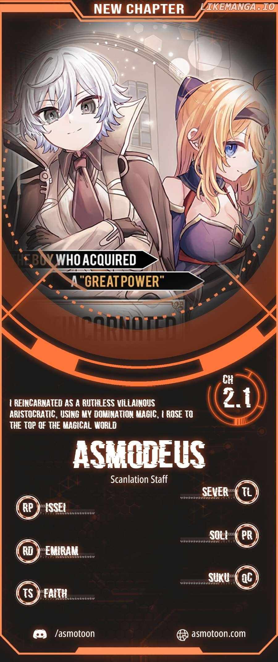 I Reincarnated as a Ruthless Villainous Aristocratic, Using My Domination Magic, I Rose to the Top of the Magical World Chapter 2.1 - Page 0