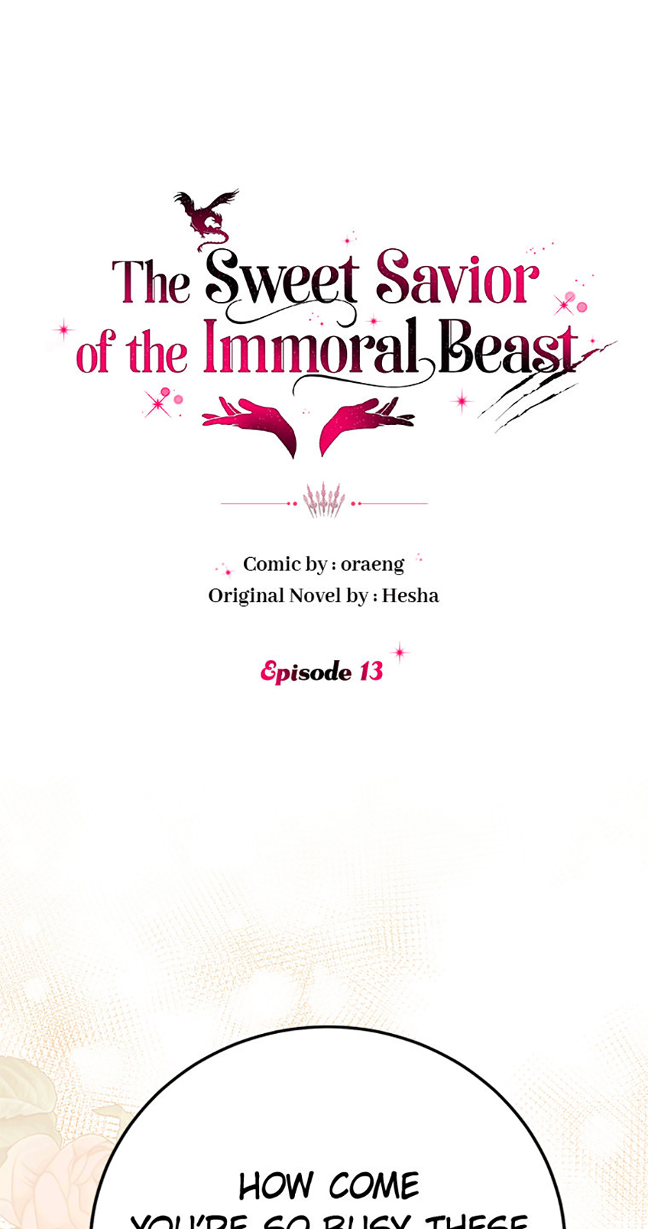 If You Save an Immoral Beast Chapter 13 - Page 1