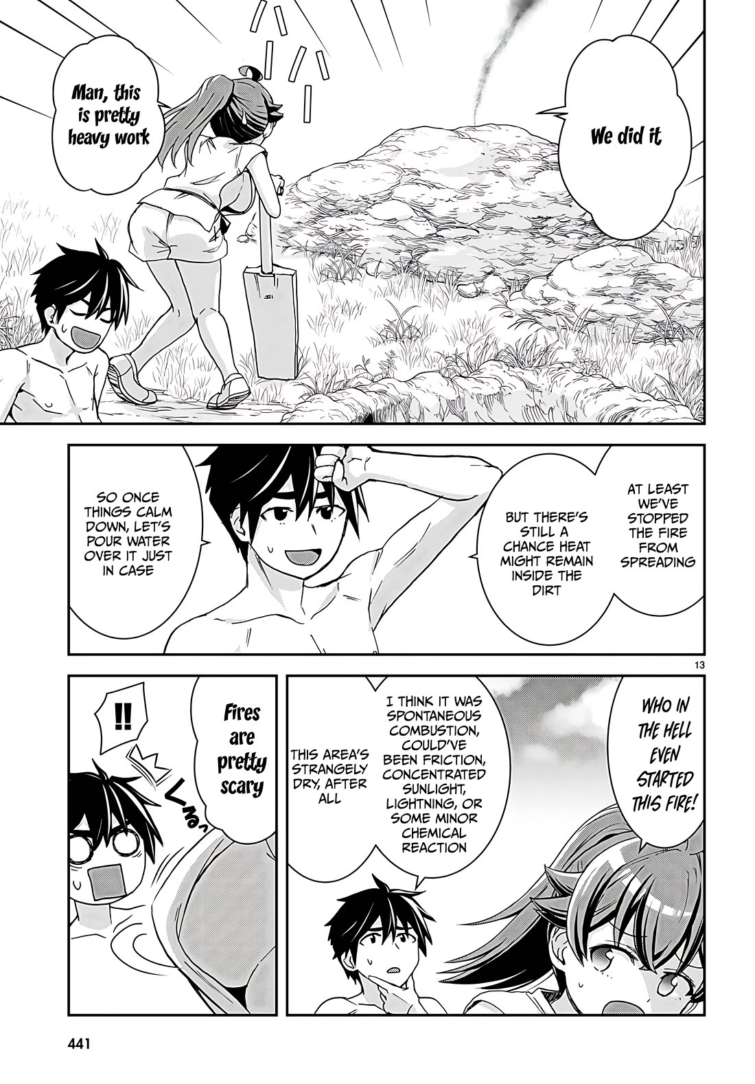 Isekai Yurutto Survival Seikatsu: Gakkou no Minna to Isekai no Mujintou ni Tenishitakedo Ore Dake Rakushou desu Chapter 35 - Page 13