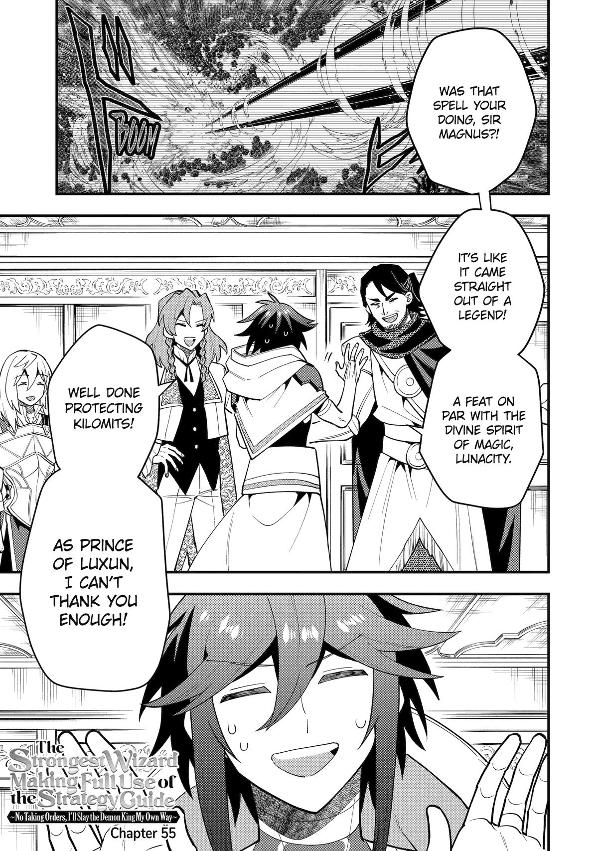 Kouryakuhon o Kushi Suru Saikyou no Mahoutsukai ~ meirei to wa Iwa Senai Oreryuu Mao Tobatsu Saizen Ruuto ~ Chapter 55 - Page 1