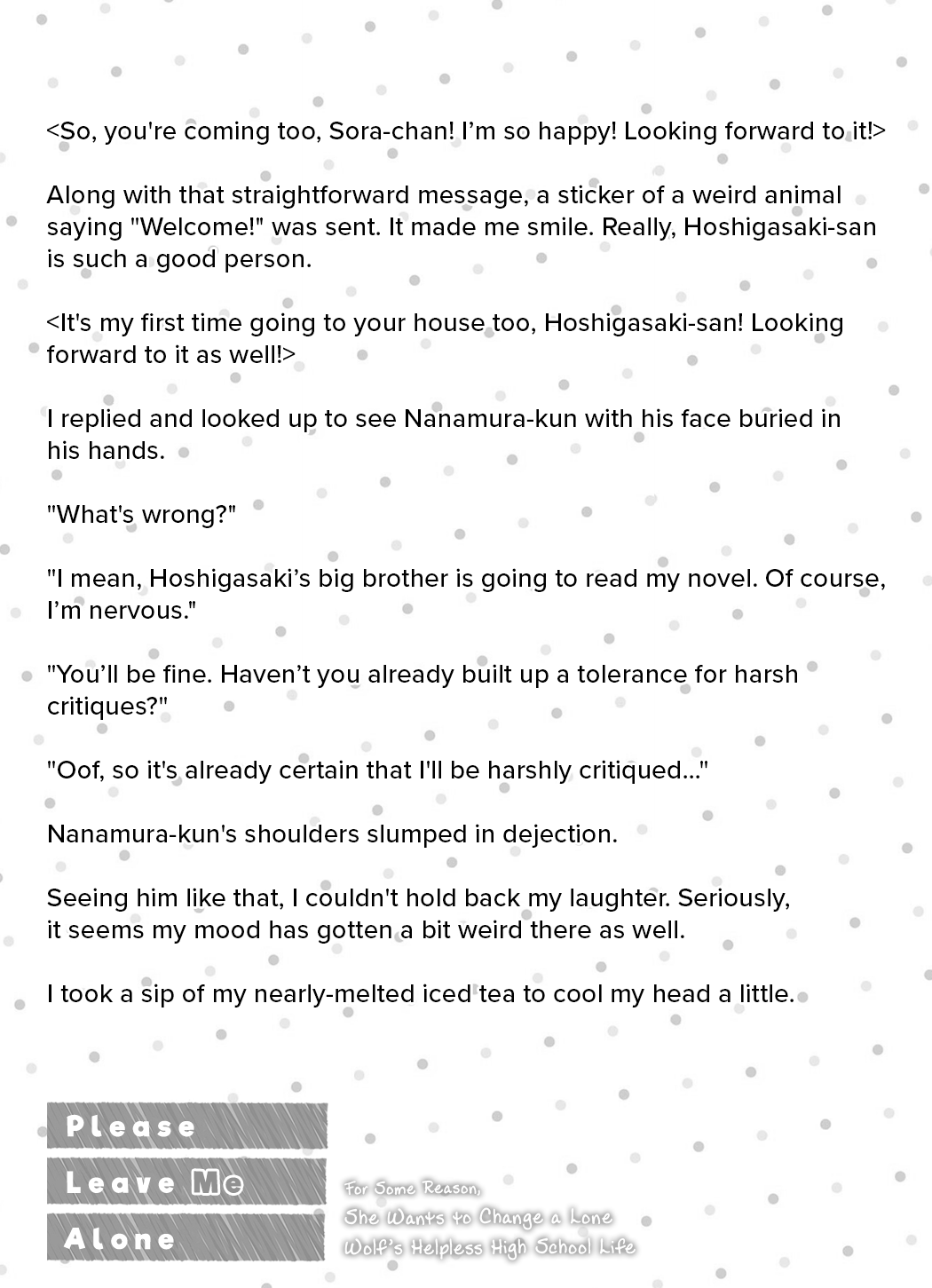 Please Leave Me Alone (For Some Reason, She Wants to Change a Lone Wolf’s Helpless High School Life.) Chapter 23.5 - Page 11