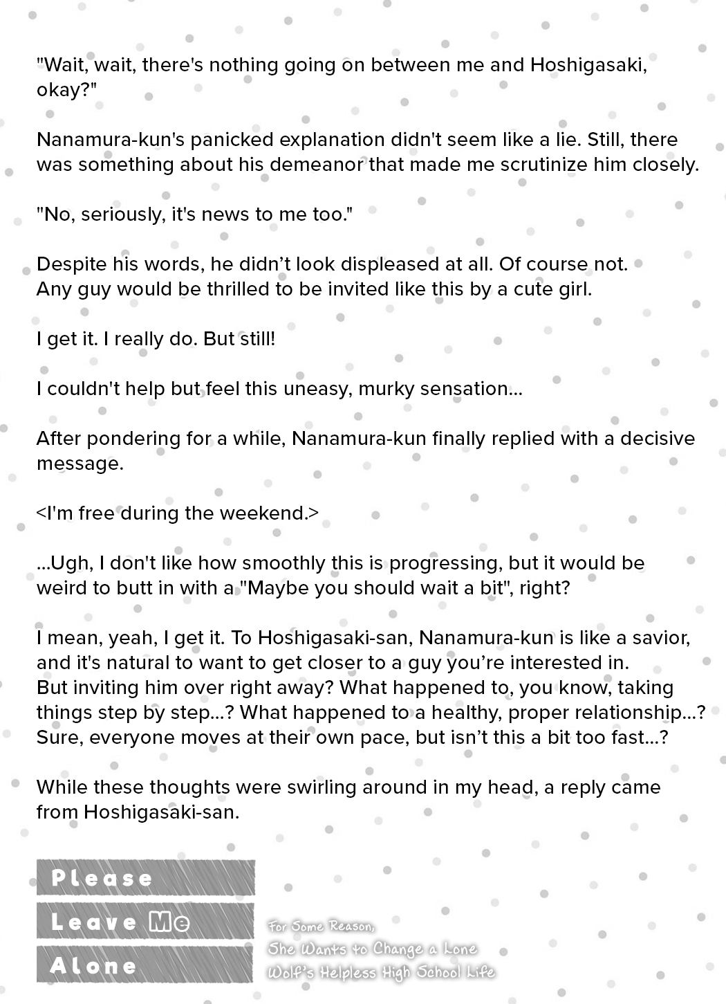 Please Leave Me Alone (For Some Reason, She Wants to Change a Lone Wolf’s Helpless High School Life.) Chapter 23.5 - Page 9