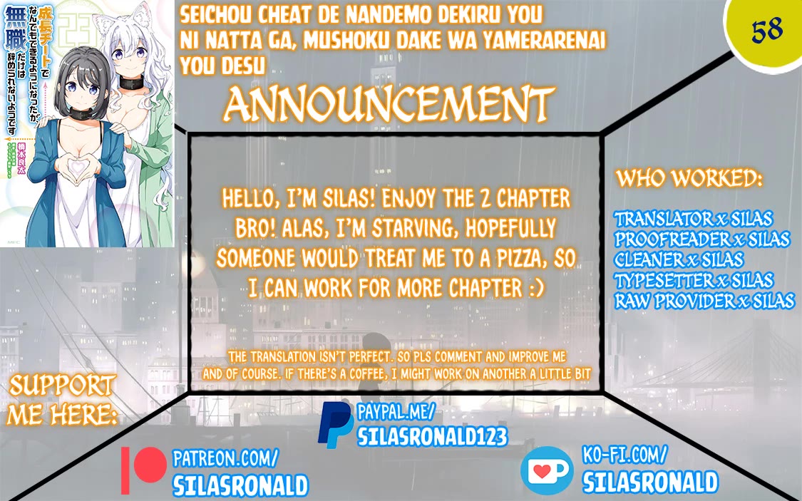 Seichou Cheat de Nandemo Dekiru you ni Natta ga, Mushoku dake wa Yamerarenai you desu Chapter 58 - Page 1