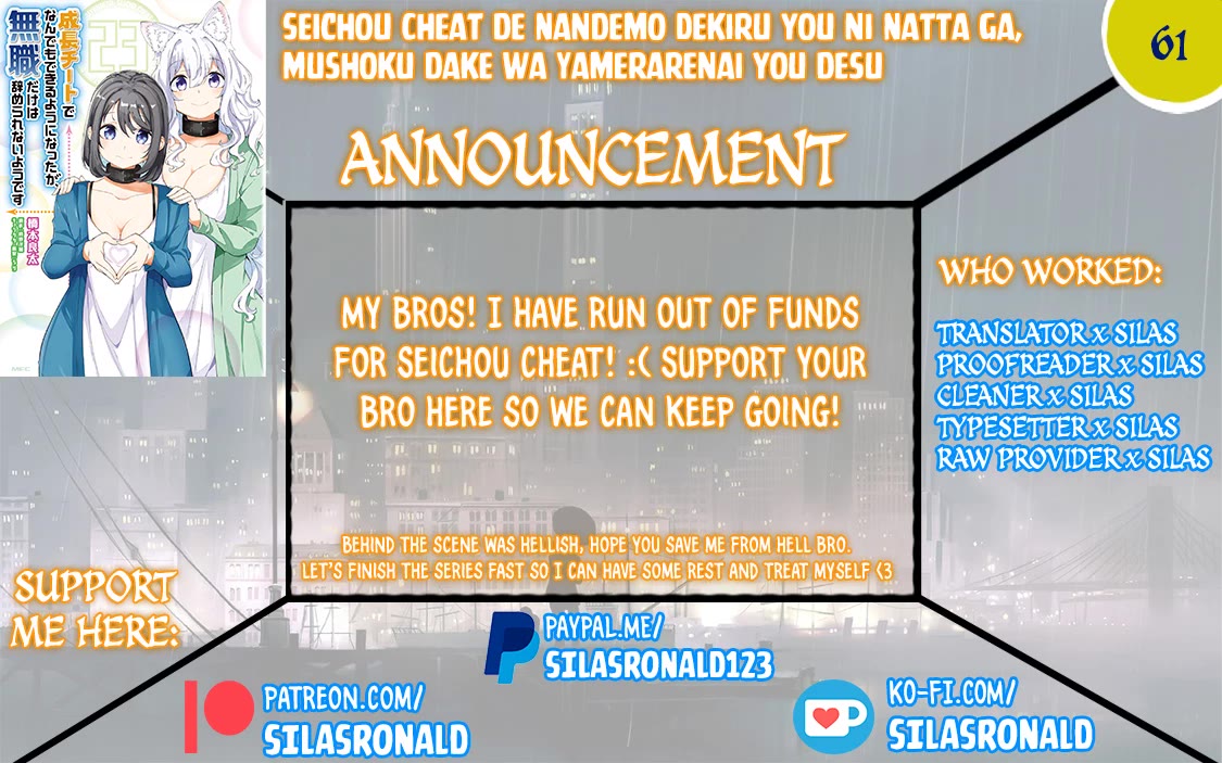 Seichou Cheat de Nandemo Dekiru you ni Natta ga, Mushoku dake wa Yamerarenai you desu Chapter 61 - Page 1