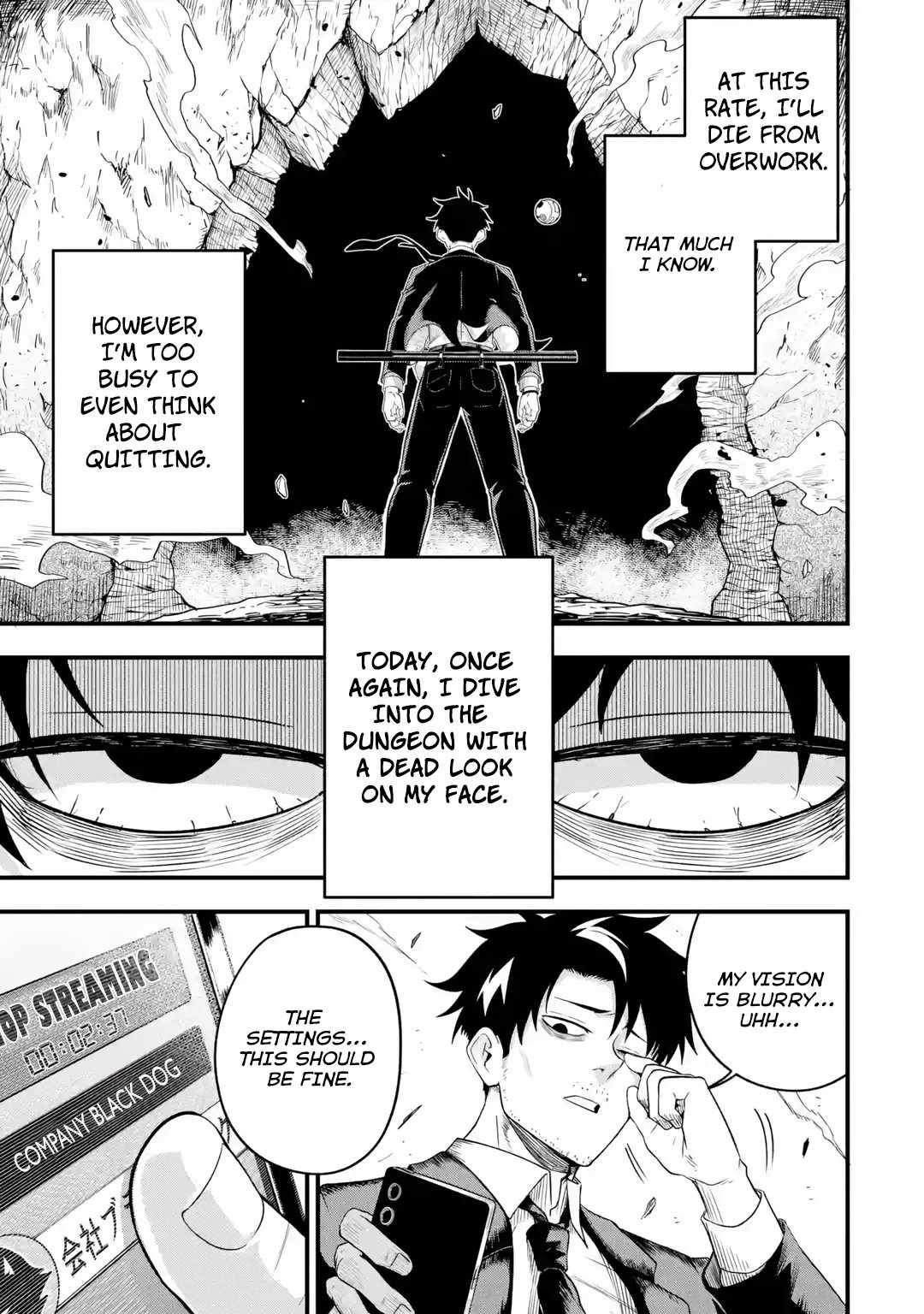 Shachiku Kensei, Haishinsha ni naru – Black Guild Kaishain, Ukkari Kaishayou Kaisen de S-kyuu Monster wo Aite ni Musou suru Tokoro wo Zenkoku Haishin shite shimau Chapter 1 - Page 20