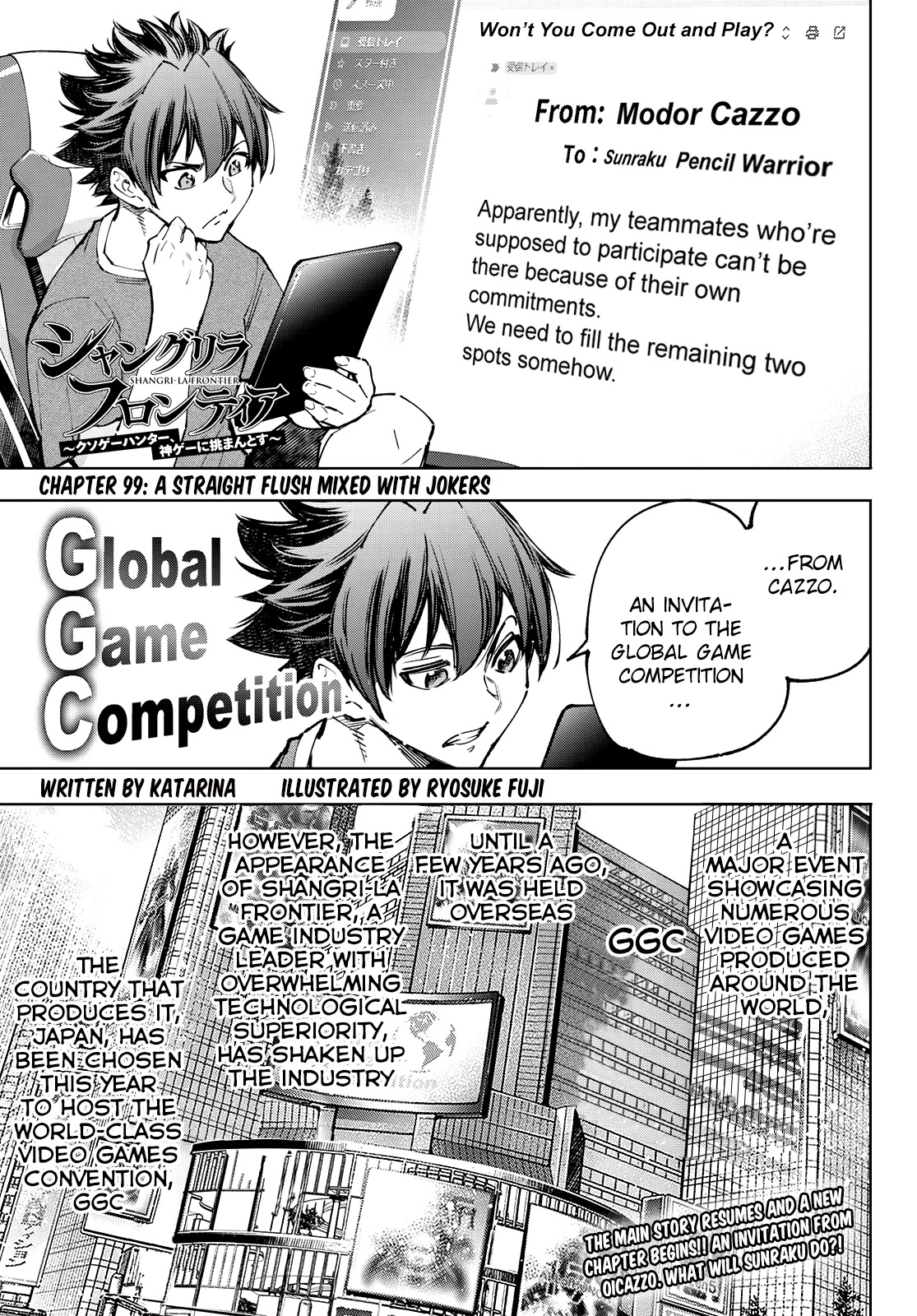Shangri-La Frontier ~ Kusoge Hunter, Kamige ni Idoman to su~ Chapter 99 - Page 1