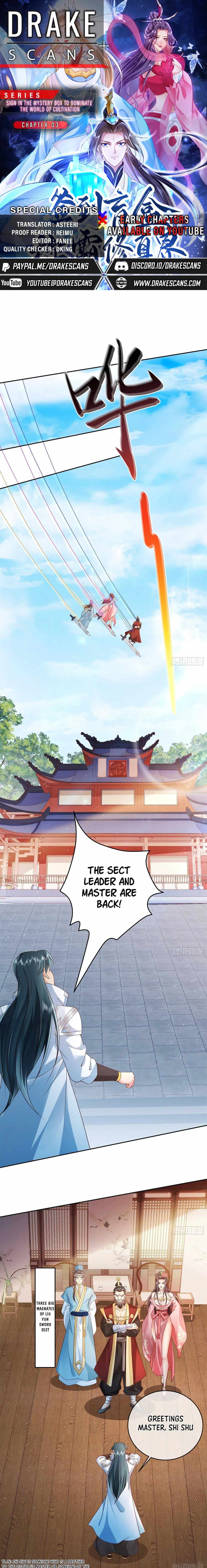 Sign In The Mystery Box To Dominate The World Of Cultivation Chapter 3 - Page 1