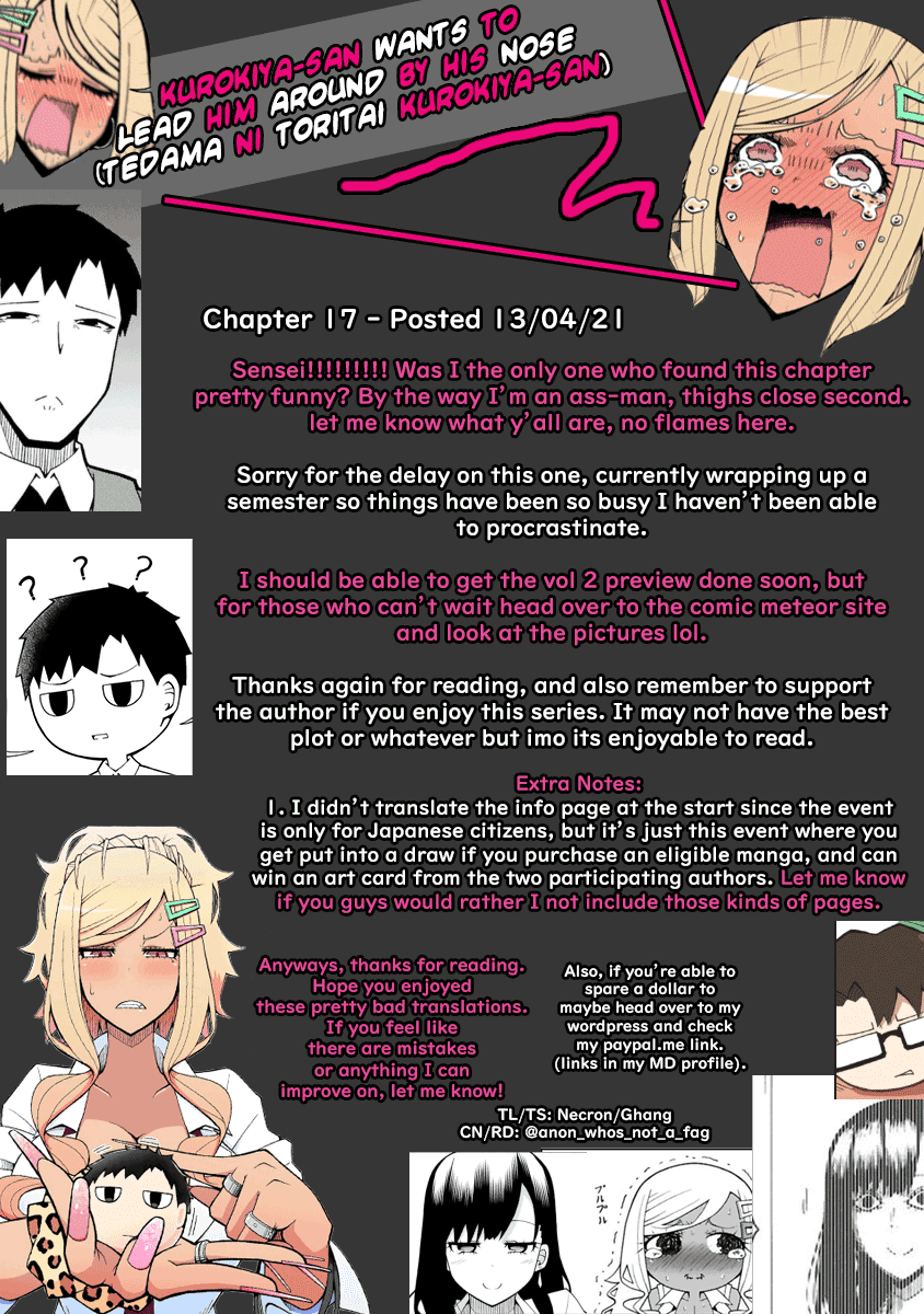 Tedama ni Toritai Kurokiya-san Chapter 17 - Page 17