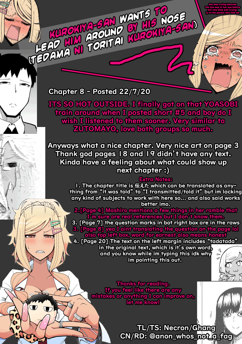 Tedama ni Toritai Kurokiya-san Chapter 8 - Page 20