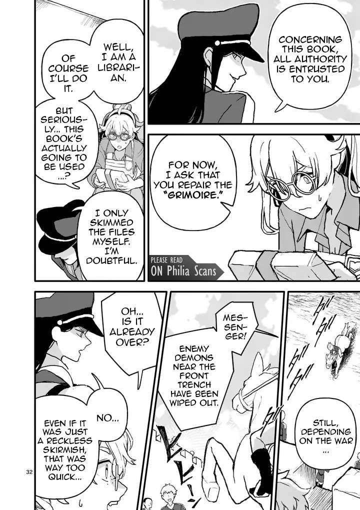 Teikoku Dai 11 Zensenkichi Madou Toshokan, Tadaima Kaikanchuu Chapter 2 - Page 32