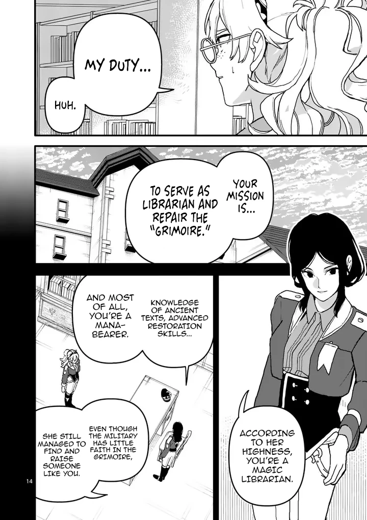 Teikoku Dai 11 Zensenkichi Madou Toshokan, Tadaima Kaikanchuu Chapter 3.1 - Page 14