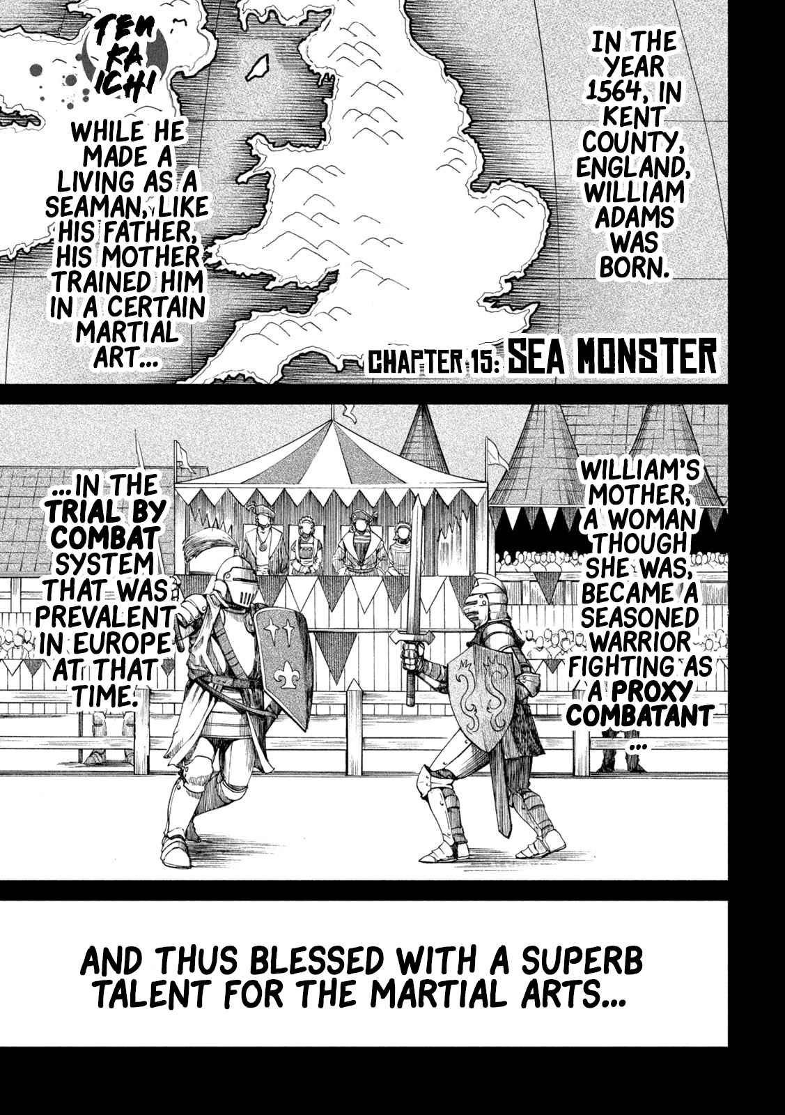 Tenkaichi – Nihon Saikyou Mononofu Ketteisen Chapter 15 - Page 1