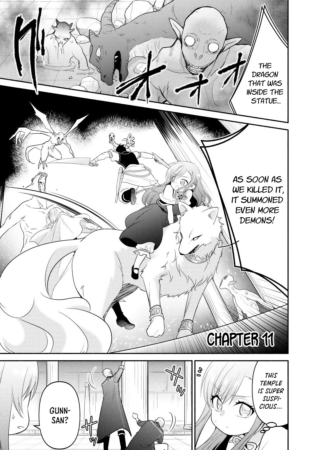 Tensei Youjo. Kamikemono to Ouji to, Saikyou no Ojisan Youhei-dan no Naka de Ikiru Chapter 11 - Page 1