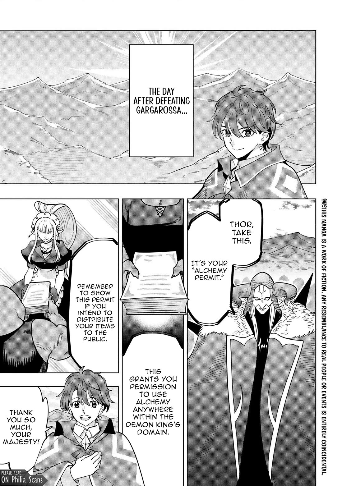 The Creation Alchemist Enjoys Freedom: If I Am Exiled From My Hometown, I Can Make Magic Items With Transcendent Effects at the Knees of the Demon Lord Chapter 18 - Page 1