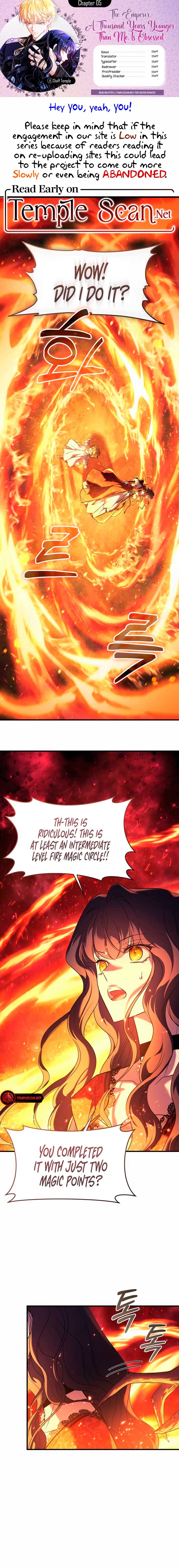 The Emperor, a Thousand Years Younger Than Me, Is Obsessed Chapter 5 - Page 1