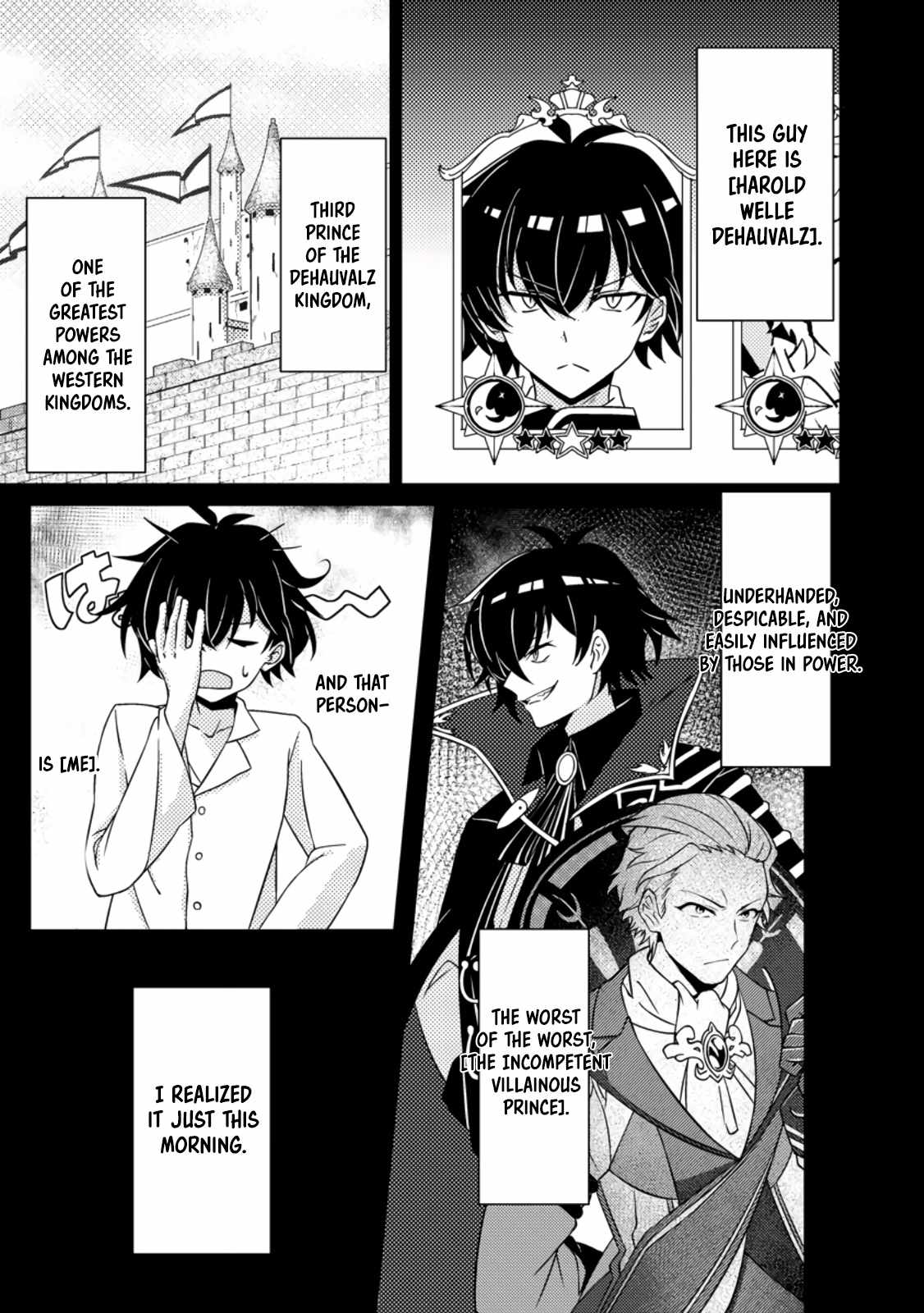 The Incompetent Villainous Prince Wants to Survive ~I Was Reincarnated Into a Romance RPG as a Mob Villain, but I Will Ignore the Original Work and Aim to Become the Strongest~ Chapter 1 - Page 5