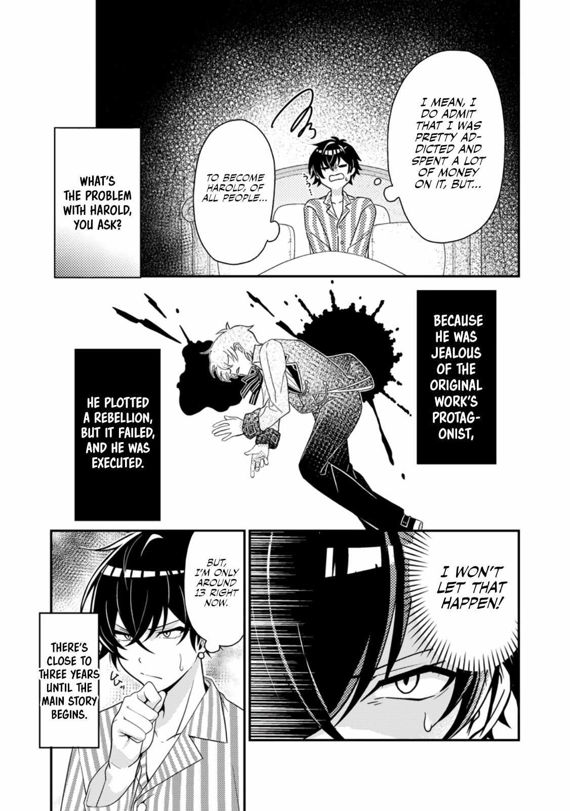 The Incompetent Villainous Prince Wants to Survive ~I Was Reincarnated Into a Romance RPG as a Mob Villain, but I Will Ignore the Original Work and Aim to Become the Strongest~ Chapter 1 - Page 7