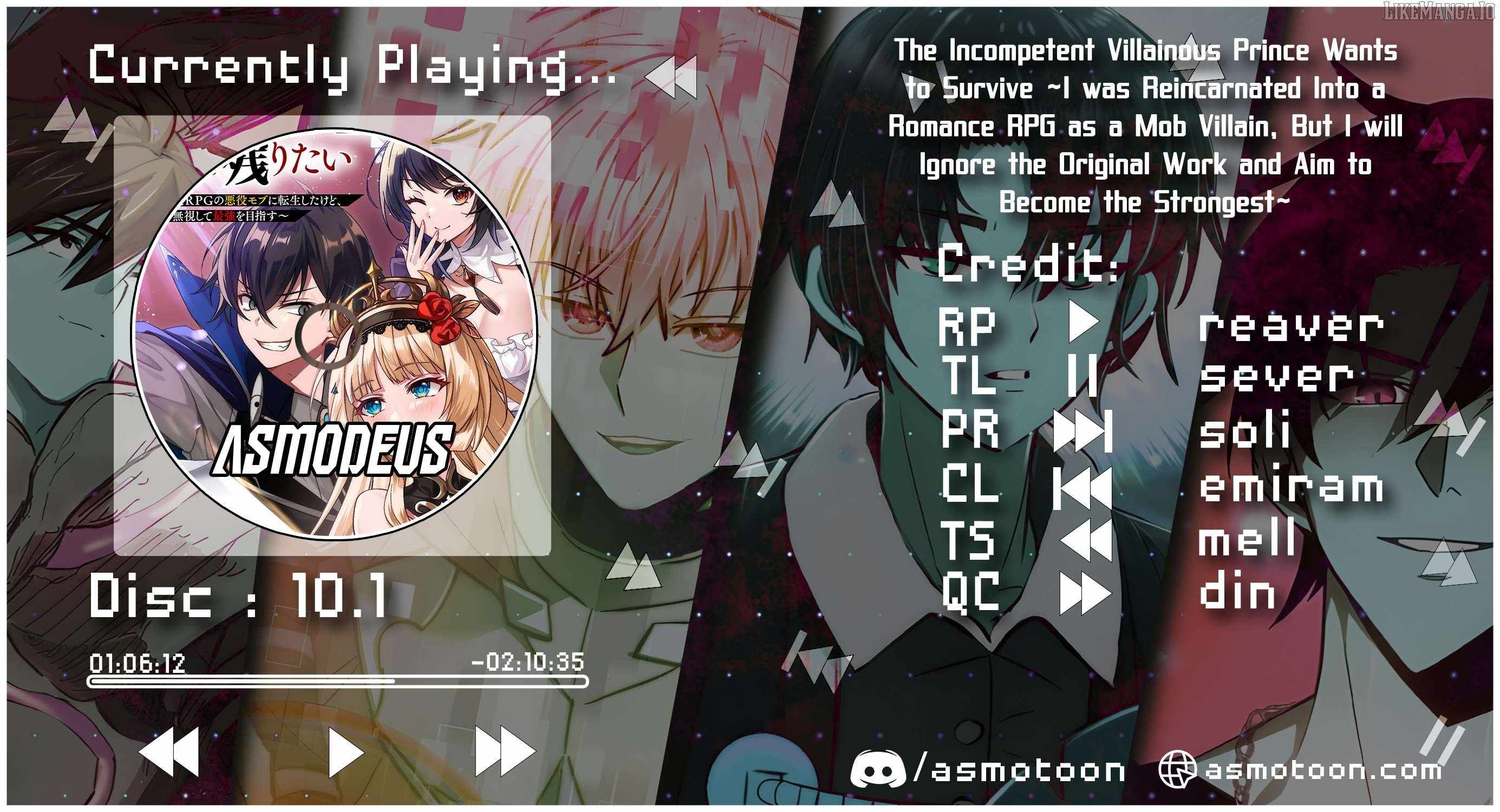 The Incompetent Villainous Prince Wants to Survive ~I Was Reincarnated Into a Romance RPG as a Mob Villain, but I Will Ignore the Original Work and Aim to Become the Strongest~ Chapter 10.1 - Page 1