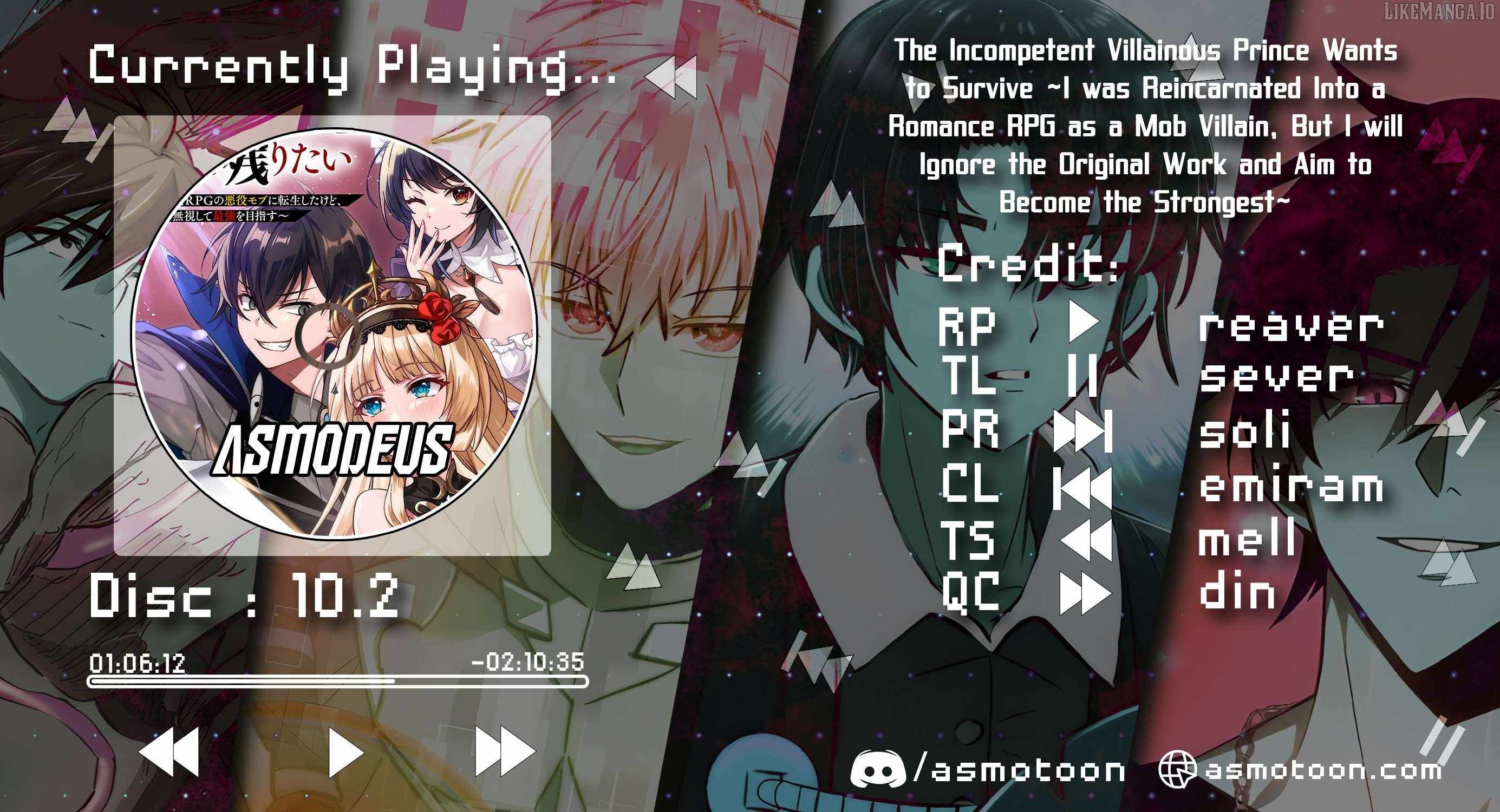 The Incompetent Villainous Prince Wants to Survive ~I Was Reincarnated Into a Romance RPG as a Mob Villain, but I Will Ignore the Original Work and Aim to Become the Strongest~ Chapter 10.2 - Page 1