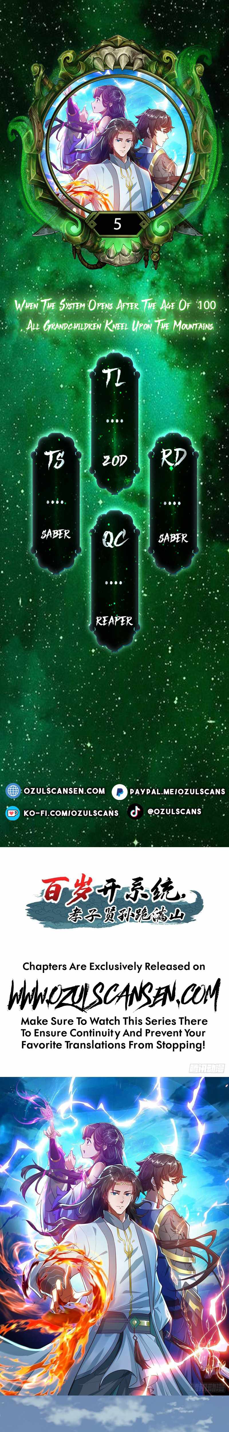 When The System Opens After The Age Of 100, All Grandchildren Kneel Upon The Mountains! Chapter 5 - Page 0