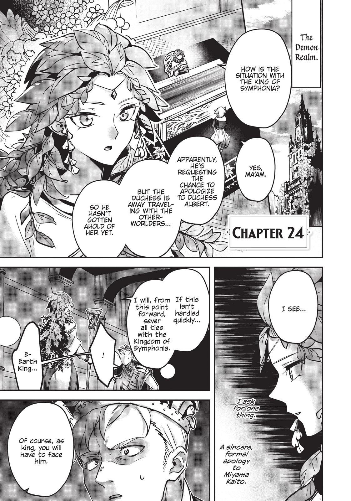 Yuusha Shoukan ni Makikomareta kedo, Isekai wa Heiwa deshita Chapter 24 - Page 1